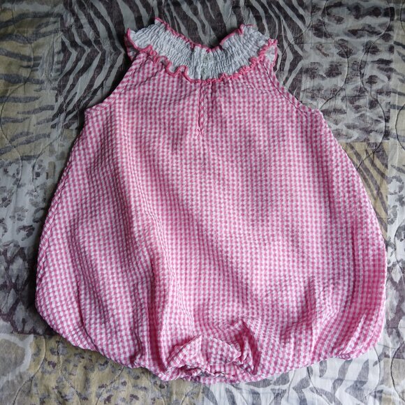 Rare Edition Girls pink and white bubble romper 12M - Picture 3 of 3